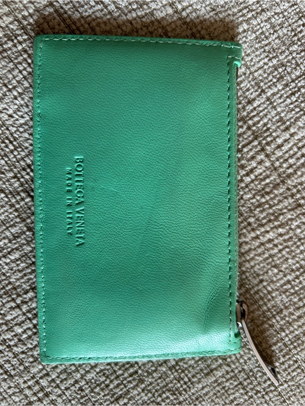 Bottega Veneta Mint Green Intrecciato Leather Card Case with Zip - Picture 10 of 12